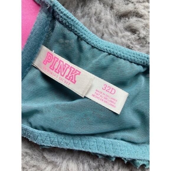 PINK Victoria’s Secret date racerback teal bra 32 D - Picture 4 of 5